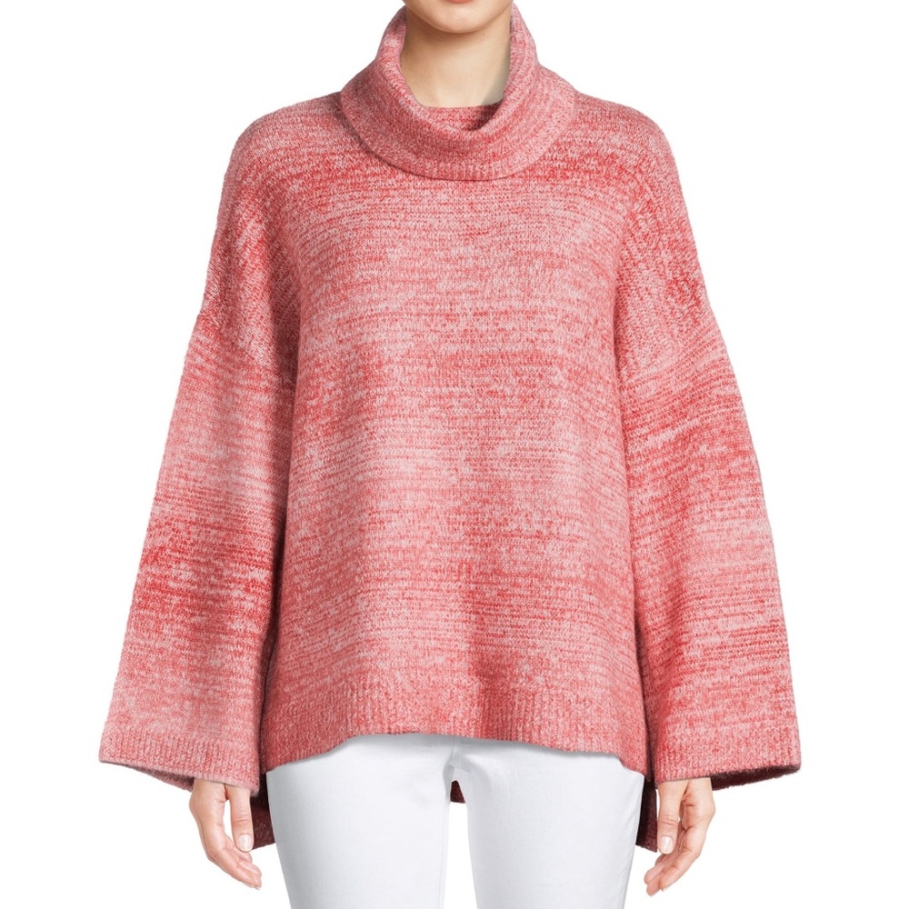 Time and Tru Women's Ombre Cowl Neck Pullover Sweater